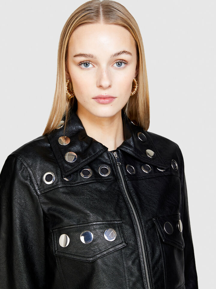 Jacket with eyelets - women's jackets - Black | Sisley image number 5